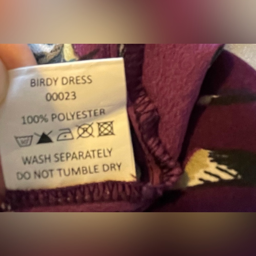 Hell Bunny Aubergine Birdy Dress Size Small - Picture 16 of 17